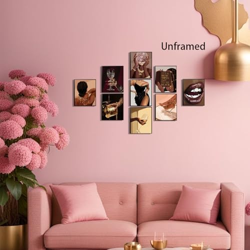 XIANGRUI Black Girl Posters Wall Art Set of 9, African American Woman black art - Image 6