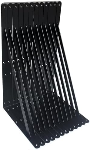 12 Pack L20 x H 12" Black Heavy Duty Shelf Brackets by MHMYDZ