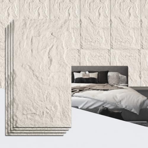 4Pcs Faux Stone Wall Panel 43.3''x23.6'', Lava Stone Design by Unknown