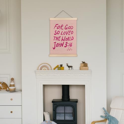 Supwhd Christian Wall Decor, Trendy Preppy Pink Bible Verse Wall Art - Image 3