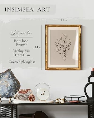 InSimSea Gold Bamboo Framed Wall Art, Lavender Botanical Prints - Image 4