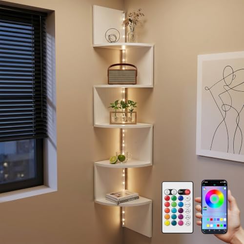 HAAYOT Corner Shelf Wall Mounted: 5-Tier Floating Shelves by HAAYOTSunglasses