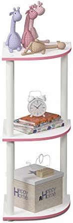 Furinno TURN-N-TUBE Corner Shelf, 3-Tier Corner Bookshelf, Display Storage - Image 4