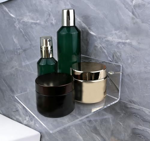 6 Inch 2PCS Clear Acrylic Floating Wall Shelves, Small Floating Shelves - Image 5