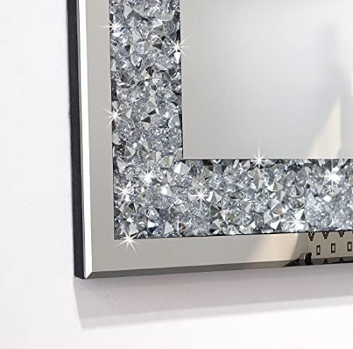 QMDECOR Crushed Diamond Mirror 16x20 Inch Silver Wall Decor - Image 4