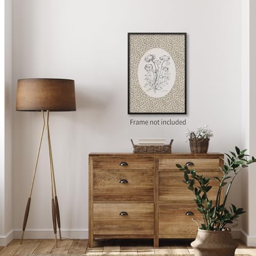 Heltrappe Neutral Floral Wall Art Antique Botanical Flower Poster Vintage - Image 6