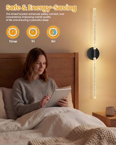 NIORSUN Crystal-Inspired Bubble Battery Operated Wall Sconce Set of 2, 10000mAh - Image 5