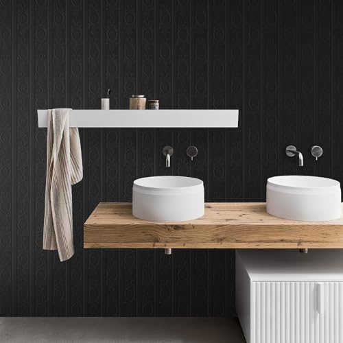 JiffDiff Black 3D Embossed Textured Peel Stick Wallpaper 17.3"x800" - Image 4