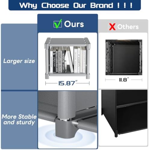 Metal Book Shelf, 18 Cube Storage Organizer Closet, Bookcase - Image 5