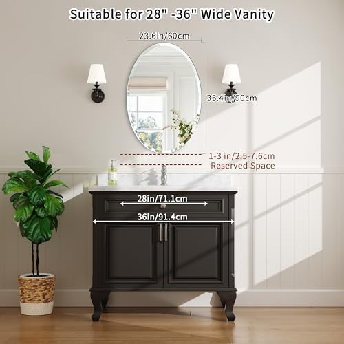 24x36 Inch Bathroom Mirrors for Over Sink, Frameless Mirrors for Wall - Image 5
