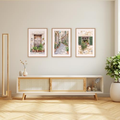 FWIEXA Italy Streets Travel Framed Wall Art Set, Vintage Italian Style - Image 3