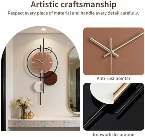 FILLOVE Large Wall Clocks for Living Room, Silent Non-Ticking Quartz Battery - Image 3