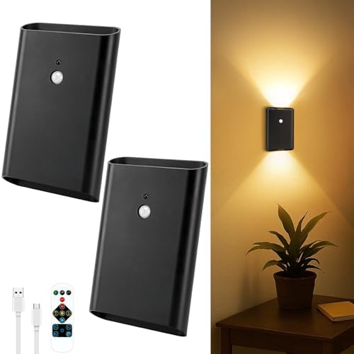 Eneru Motion Sensor Wall Sconce, Rechargeable Wireless Lights Indoor 2 Pack by Eneru