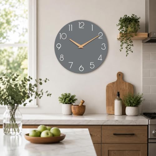 cicininc 12 Inch Battery Operated Wall Clock, Silent Analog - Image 5