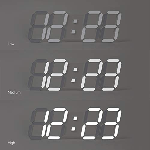 mooas 3D Pure Slim L LED Clock, 15.4" Multi-Function LED Digital Clock - Image 5
