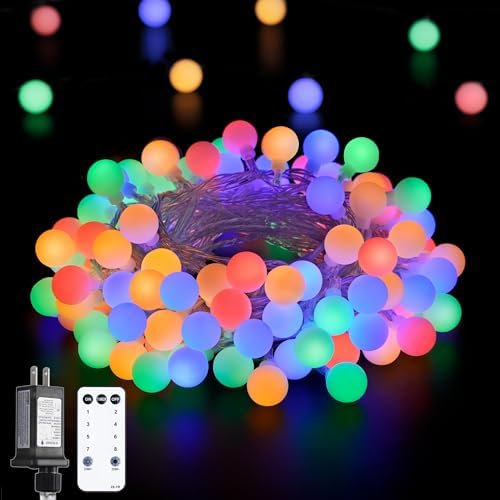 JMEXSUSS Multicolor 100 LED Globe Christmas Lights Indoor Plug in by JMEXSUSS