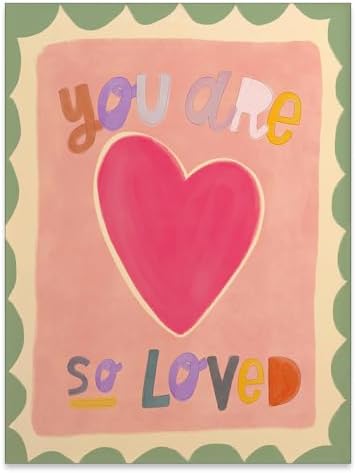 GO-SANTNN Watercolour You Are So Loved Wall Art Cute Pink Hand Drawn Heart by Unknown