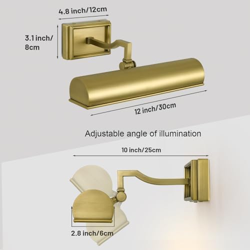 Modern 12in Brass Picture Lights - Image 2