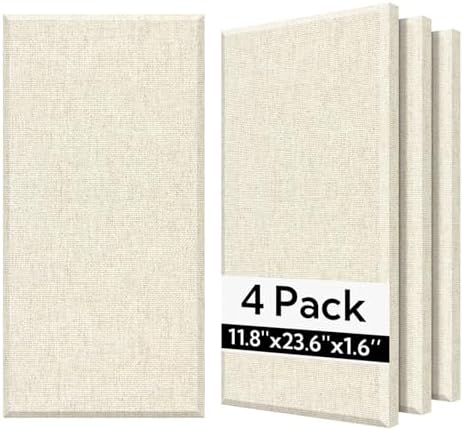 Olanglab Fiberglass Acoustic Wall Panels 4 Pack, 11.8'' x 23.6'' Sound Panels by Olanglab