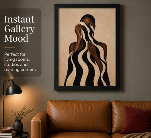 Framed Black Woman Portrait Wall Art, African American Canvas Print - Image 3