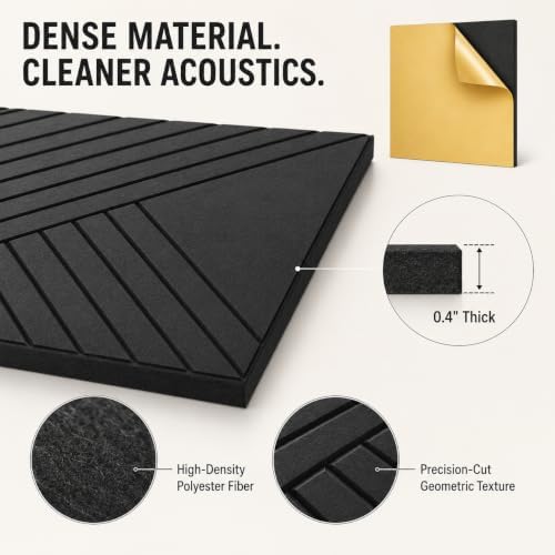 6 Pack Peel and Stick Acoustic Wall Panels, 60 x 40 in Coverage - Image 2