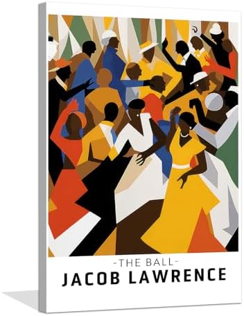 Black People Canvas Wall Art Afro Art Colorful Party Poster 16x24 IN Framed by Unknown