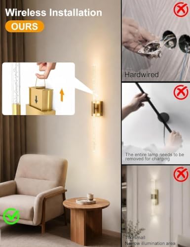 Rechargeable Wall Sconces Set of 2 - Image 4