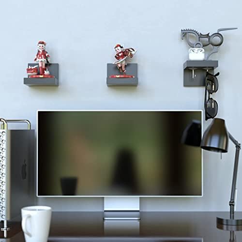 RICHER HOUSE 3-Set Small Floating Wall Shelf, No Drill Bathroom Shelf Black - Image 2