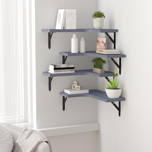 ROMGUAR CRAFT Corner Floating Shelves Wall Mounted Set of 4 - Image 5