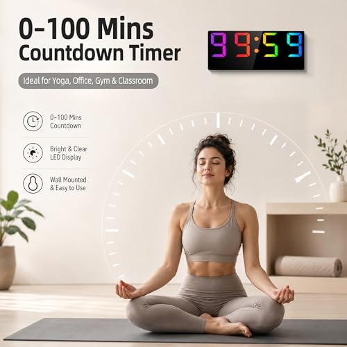 16" Large Digital Wall Clock LED Display, Night Light, Auto DST - Image 5