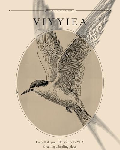 VIYYIEA Vintage Gold Framed Swallow Canvas Bird Wall Art, 11×14 Inch - Image 5