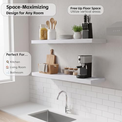 Lufia Floating Wall Shelves, MDF - Image 6