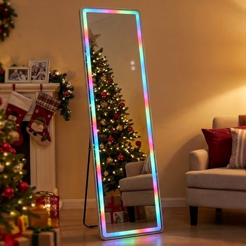 RGB LED Full Length Mirror, Dimmable Lighted by Unknown