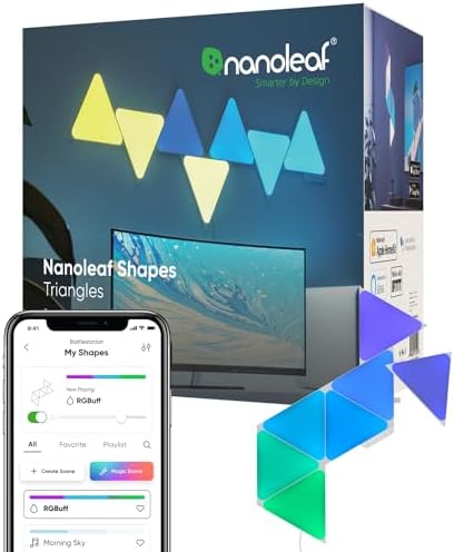 Nanoleaf Shapes Triangle Lights, Smart RGBW LED Wall Light Panels by NANOLEAF