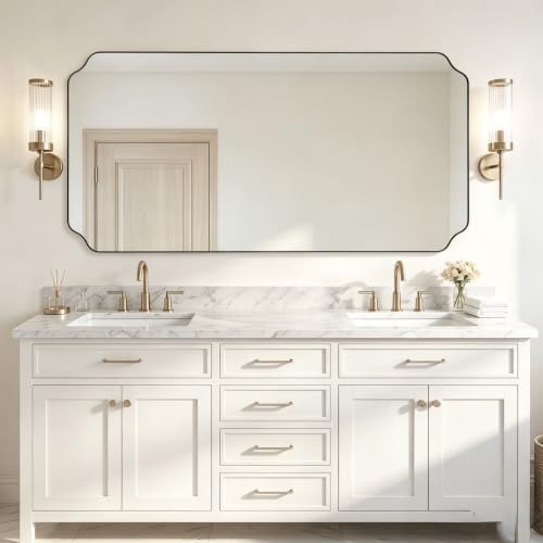 ANDY STAR 30"x60" Champagne Bronze Scalloped Mirror - Image 3