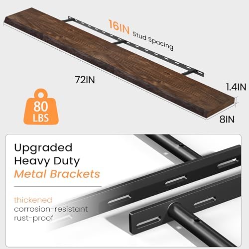 Live Edge Floating Shelves for Wall, Farmhouse Floating Shelf for Living Room - Image 3