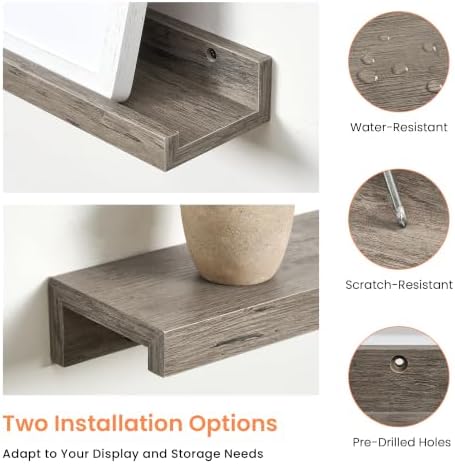 Picture Ledge Shelf, 28 inch Floating Shelves Set of 2 - Image 4