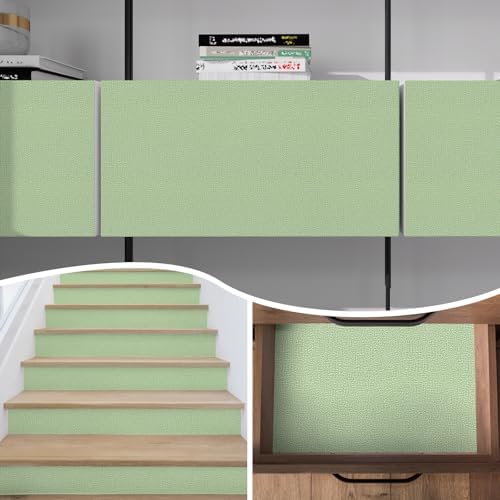Grasscloth Peel and Stick Wallpaper Green Textured Contact Paper, Countertop - Image 3