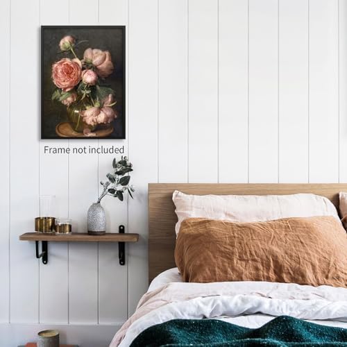 Heltrappe Moody Pink Peony Wall Art Spring Dark Academia Antique Floral Poster - Image 3