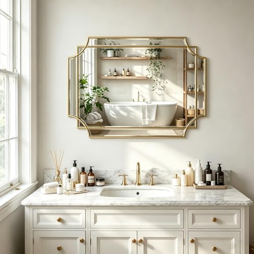 30"x20" Geometric Rectangle Beveled Mirror - Image 3
