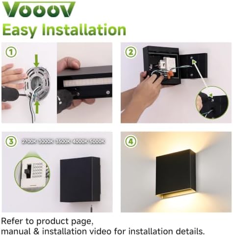 Black Up & Down Modern Aluminum Indoor Outdoor LED Wall Sconce - Image 5