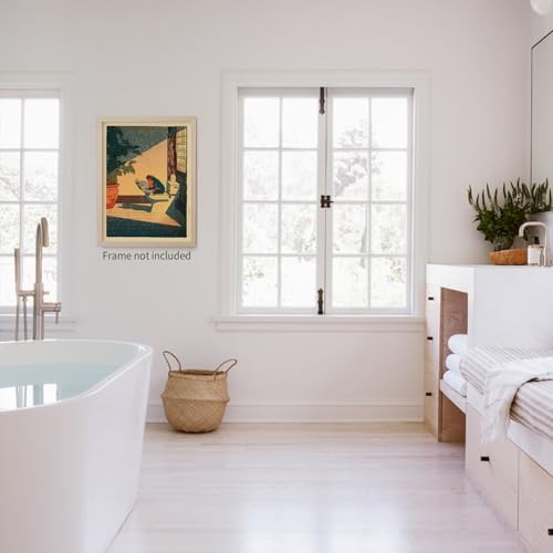Japanese Frog Wall Art Cute Animal Canvas Print Funny Frog On The Toilet - Image 7