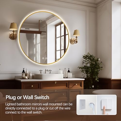 Niccy 40" Round LED Bathroom Backlit Mirror - Image 6