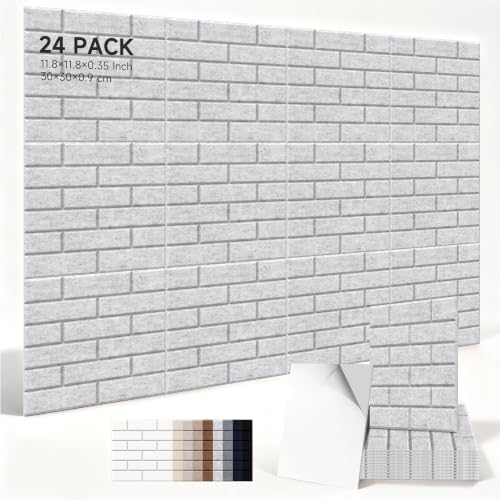 TO-TH Acoustic Panels Peel and Stick Decor Wall Panel 24 Pack by TO-TH