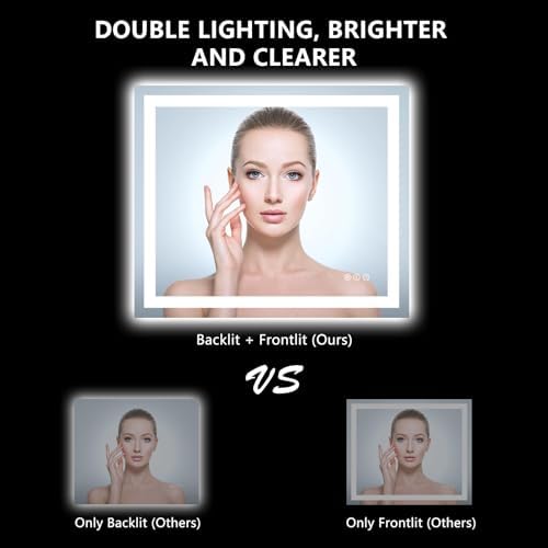 28x36 LED Bathroom Mirror with Lights, Lighted Vanity Mirror - Image 3
