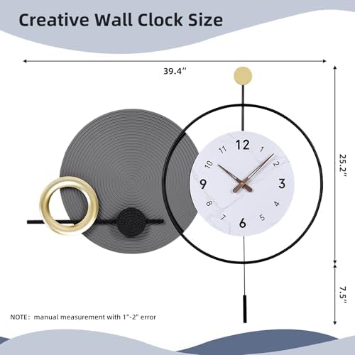 39.4"x25.2" Large Modern Silent Wall Clock - Image 3