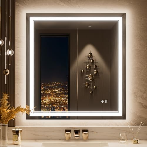 Keonjinn 30" x 32" LED Bathroom Mirror by Keonjinn