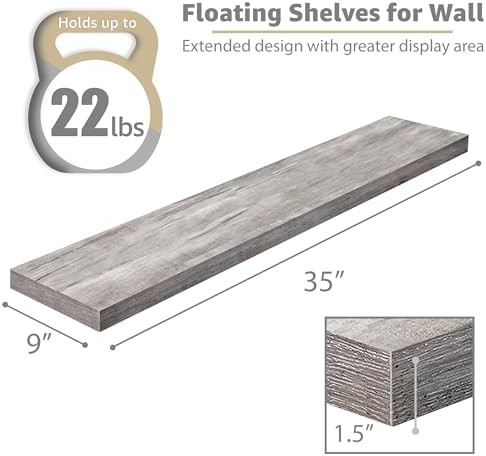 Sorbus Floating Shelves for Wall Storage - Image 3