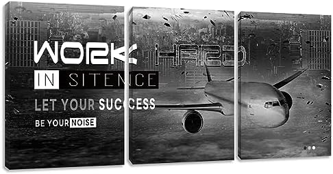 Motivational Framed Canvas Wall Art Success Quote Office Wall Art Black by Yetaryy