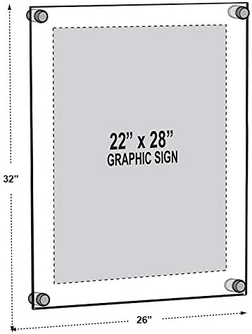 Azar Displays 105530-GLD Acrylic Floating Double Panel Wall Frame, Overall - Image 2